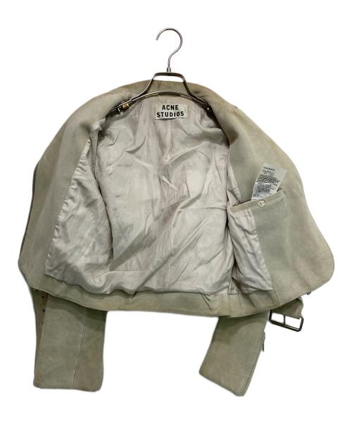Acne studios（アクネ ストゥディオス）Acne studios (アクネ ストゥディオス) スウェードダブルライダースジャケット ベージュ サイズ:36の古着・服飾アイテム
