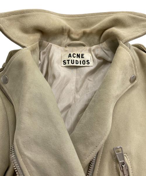 Acne studios（アクネ ストゥディオス）Acne studios (アクネ ストゥディオス) スウェードダブルライダースジャケット ベージュ サイズ:36の古着・服飾アイテム