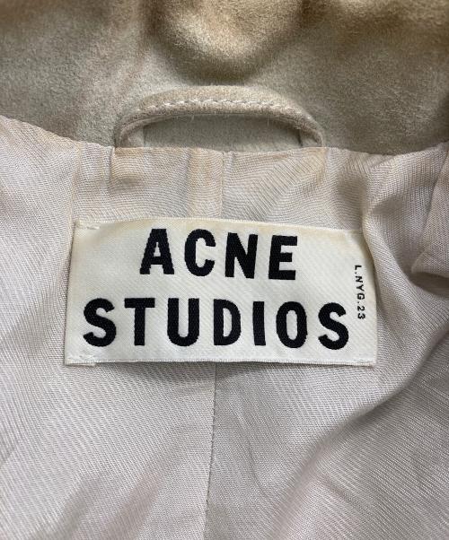 Acne studios（アクネ ストゥディオス）Acne studios (アクネ ストゥディオス) スウェードダブルライダースジャケット ベージュ サイズ:36の古着・服飾アイテム