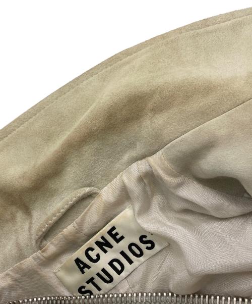 Acne studios（アクネ ストゥディオス）Acne studios (アクネ ストゥディオス) スウェードダブルライダースジャケット ベージュ サイズ:36の古着・服飾アイテム