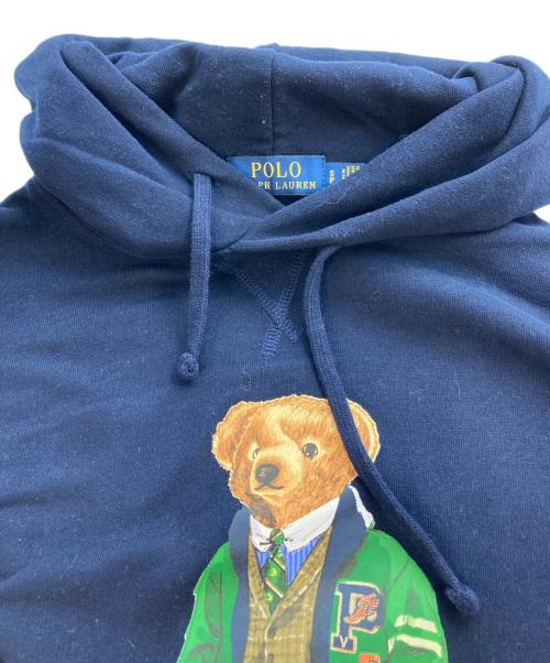 RALPH LAUREN（ラルフローレン）RALPH LAUREN (ラルフローレン) ポロベアプリントプルオーバーパーカー ネイビー サイズ:Sの古着・服飾アイテム