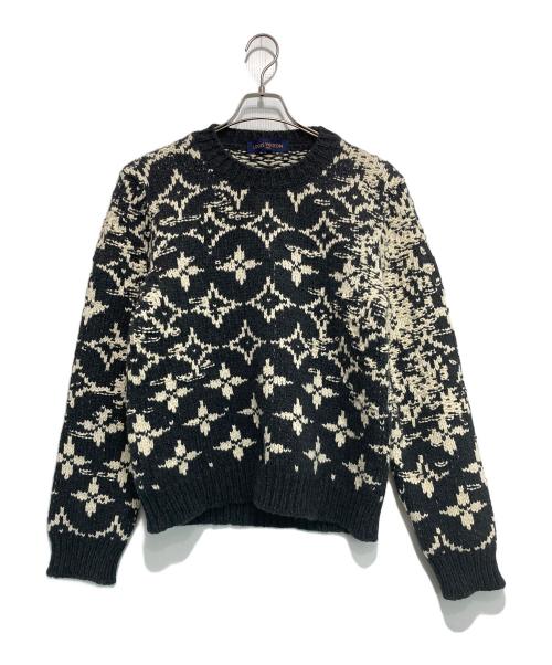 LOUIS VUITTON（ルイ ヴィトン）LOUIS VUITTON (ルイ ヴィトン) ディストーテッドモノグラム ニット グレー サイズ:Lの古着・服飾アイテム