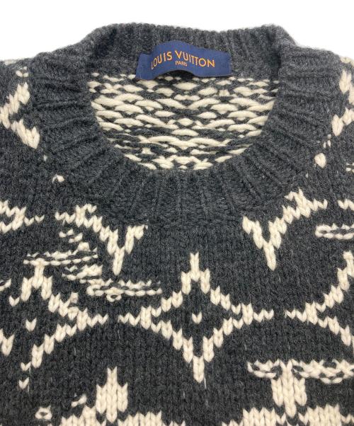 LOUIS VUITTON（ルイ ヴィトン）LOUIS VUITTON (ルイ ヴィトン) ディストーテッドモノグラム ニット グレー サイズ:Lの古着・服飾アイテム