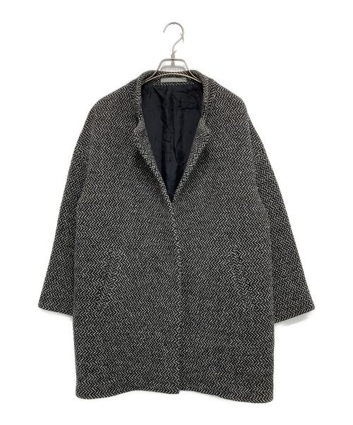 theory luxe（セオリーリュクス）theory luxe (セオリーリュクス) ノーカラーコクーンコート ブラック×ホワイト サイズ:38の古着・服飾アイテム