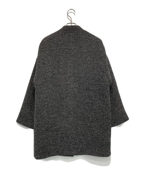 theory luxe（セオリーリュクス）theory luxe (セオリーリュクス) ノーカラーコクーンコート ブラック×ホワイト サイズ:38の古着・服飾アイテム
