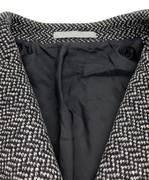theory luxe（セオリーリュクス）theory luxe (セオリーリュクス) ノーカラーコクーンコート ブラック×ホワイト サイズ:38の古着・服飾アイテム