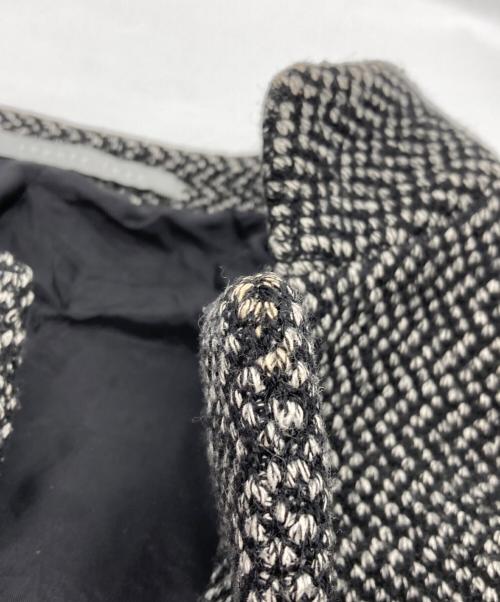 theory luxe（セオリーリュクス）theory luxe (セオリーリュクス) ノーカラーコクーンコート ブラック×ホワイト サイズ:38の古着・服飾アイテム