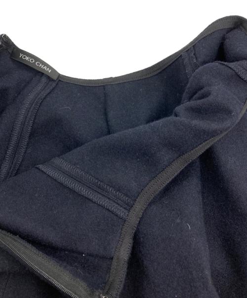 YOKO CHAN（ヨーコチャン）YOKO CHAN (ヨーコチャン) ウールメルトンフレアスカート ネイビー サイズ:36の古着・服飾アイテム