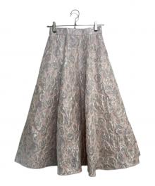 La boutique BonBon（ラブティックボンボン）の古着「花柄ジャガードスカート」｜ピンク