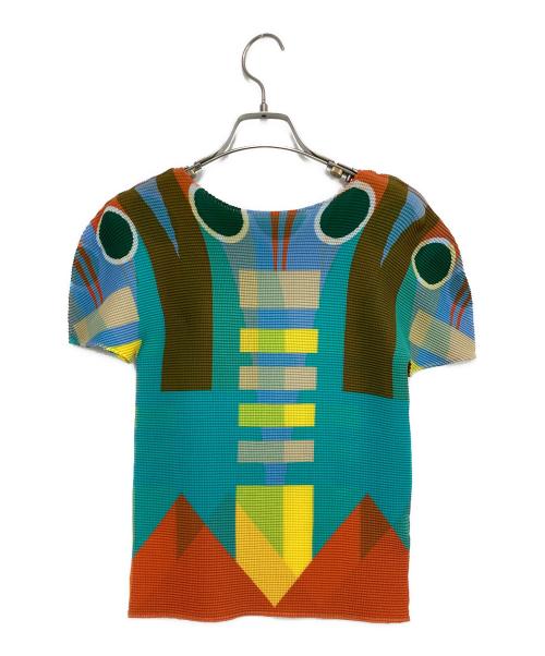 me ISSEY MIYAKE（ミーイッセイ ミヤケ）me ISSEY MIYAKE (ミーイッセイ ミヤケ) 総柄プリーツカットソー マルチカラー サイズ:-の古着・服飾アイテム