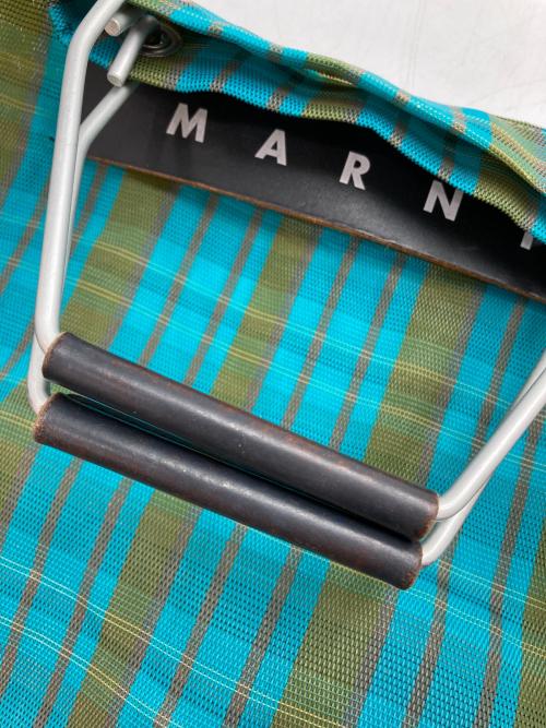 MARNI（マルニ）MARNI (マルニ) ストライプバッグ ブルーの古着・服飾アイテム