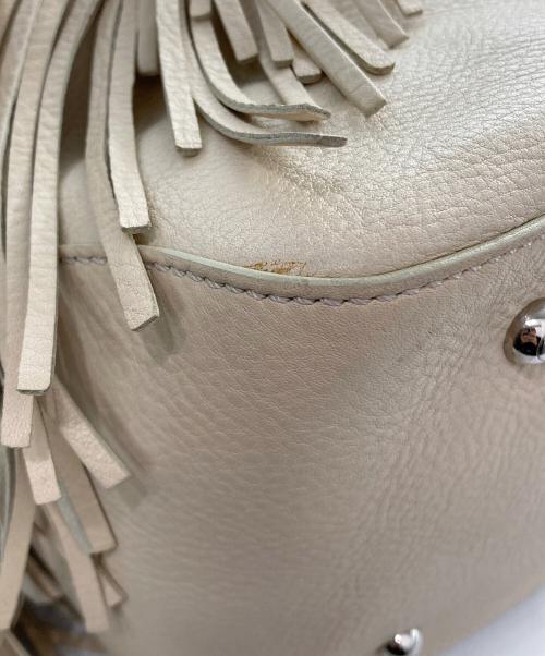 TOD'S（トッズ）TOD'S (トッズ) フリンジトートバッグ アイボリーの古着・服飾アイテム