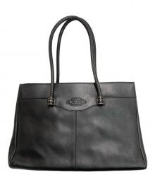 TOD'S（トッズ）の古着「モカシーノトートバッグ」｜ブラック