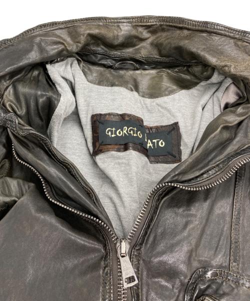 GIORGIO BRATO（ジョルジョブラッド）GIORGIO BRATO (ジョルジョブラッド) シープレザーレザージャケット ブラック サイズ:44の古着・服飾アイテム