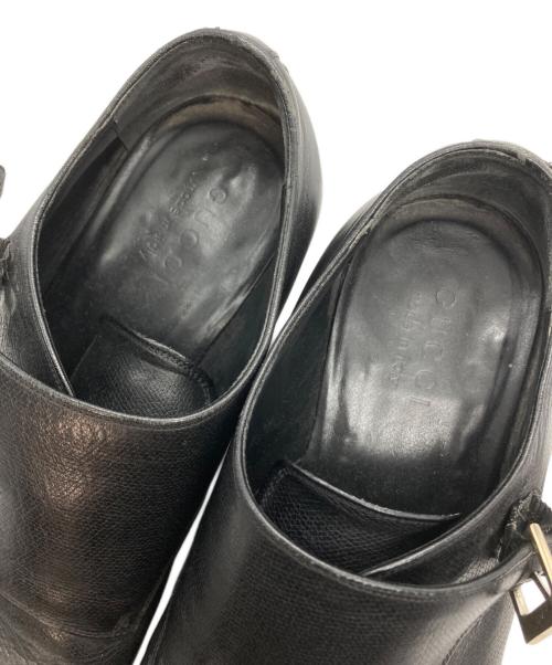 GUCCI（グッチ）GUCCI (グッチ) ダブルモンクレザーシューズ ブラック サイズ:39の古着・服飾アイテム