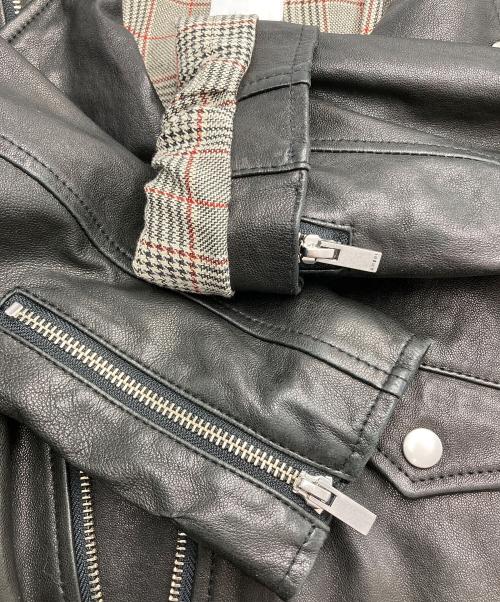 Ameri（アメリ）Ameri (アメリ) サイドレースアップラムレザーライダースジャケット ブラック サイズ:Mの古着・服飾アイテム