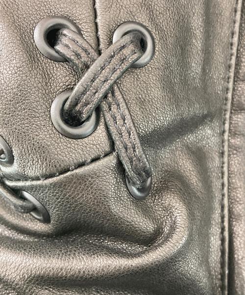 Ameri（アメリ）Ameri (アメリ) サイドレースアップラムレザーライダースジャケット ブラック サイズ:Mの古着・服飾アイテム