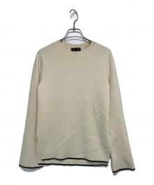 DRAWER（ドゥロワー）の古着「スリットクルーネックニット」｜ベージュ