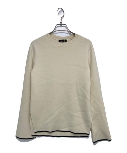 DRAWER（ドゥロワー）DRAWER (ドゥロワー) スリットクルーネックニット ベージュ サイズ:SIZE 1の古着・服飾アイテム