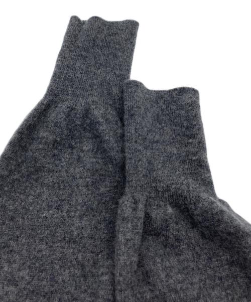 MACPHEE（マカフィー）MACPHEE (マカフィー) プレーンウール クルーネックカーディガン グレー×イエロー サイズ:Sの古着・服飾アイテム