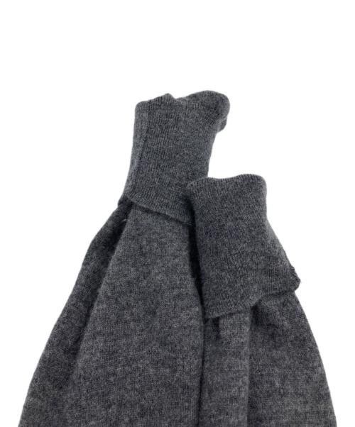 MACPHEE（マカフィー）MACPHEE (マカフィー) プレーンウール クルーネックカーディガン グレー×イエロー サイズ:Sの古着・服飾アイテム