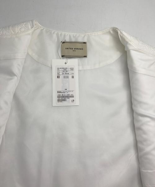 UNITED ARROWS（ユナイテッドアローズ）UNITED ARROWS (ユナイテッドアローズ) エンブロイダリーキルト ベスト ホワイト サイズ:free 未使用品の古着・服飾アイテム