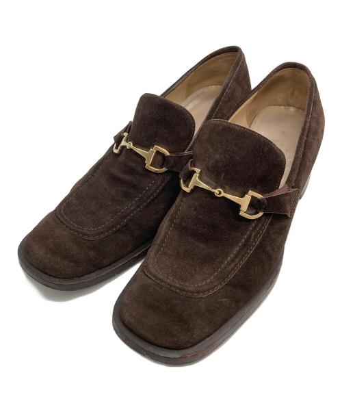 GUCCI（グッチ）GUCCI (グッチ) スウェードローファー ブラウン サイズ:38 1/2の古着・服飾アイテム