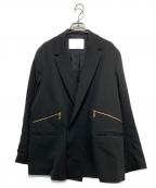 CULLNIクルニ）の古着「Double Satin ZIP Pocket Tailored Jacket」｜ブラック