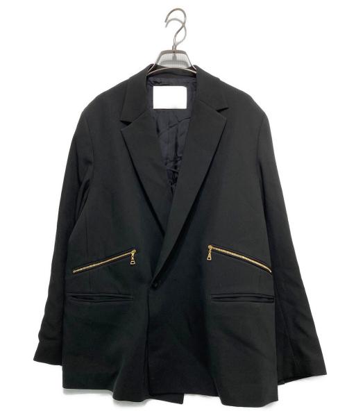 CULLNI（クルニ）CULLNI (クルニ) Double Satin ZIP Pocket Tailored Jacket ブラック サイズ:1の古着・服飾アイテム