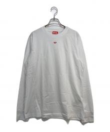 DIESEL（ディーゼル）の古着「スモールロゴL/Sカットソー」｜ホワイト