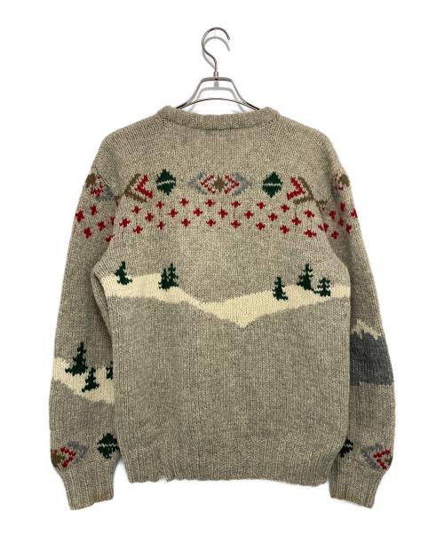 POLO RALPH LAUREN（ポロ・ラルフローレン）POLO RALPH LAUREN (ポロ・ラルフローレン) ハスキー柄 ウールクルーネックニット グレー サイズ:Lの古着・服飾アイテム