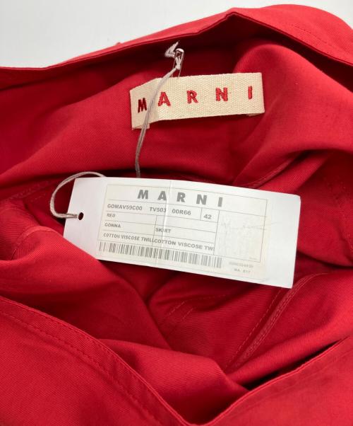 MARNI（マルニ）MARNI (マルニ) ベルテッドスカート レッド サイズ:42 未使用品の古着・服飾アイテム