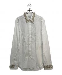 LANVIN（ランバン）の古着「ビーズ装飾シャツ」｜ホワイト