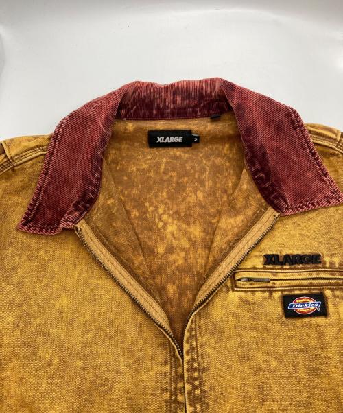 X-LARGE（エクストララージ）X-LARGE (エクストララージ) Dickies (ディッキーズ) OVERDYE WORK JACKET イエロー サイズ:Mの古着・服飾アイテム