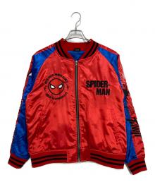 MARVEL（マーベル）の古着「刺繍サテンスカジャン」｜レッド