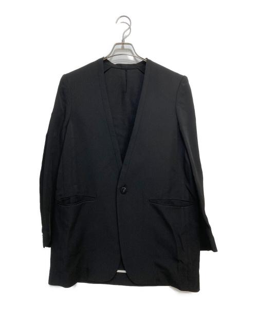 OVERCOAT（オーバーコート）OVERCOAT (オーバーコート) Collerless Single Breasted Jacket ブラックの古着・服飾アイテム