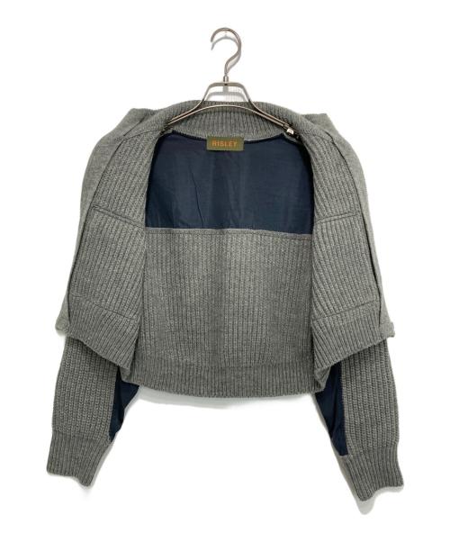 Risley（リズレー）Risley (リズレー) ジップアップニットブルゾン グレー サイズ:Fの古着・服飾アイテム