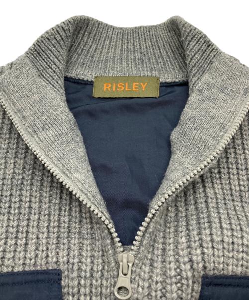 Risley（リズレー）Risley (リズレー) ジップアップニットブルゾン グレー サイズ:Fの古着・服飾アイテム