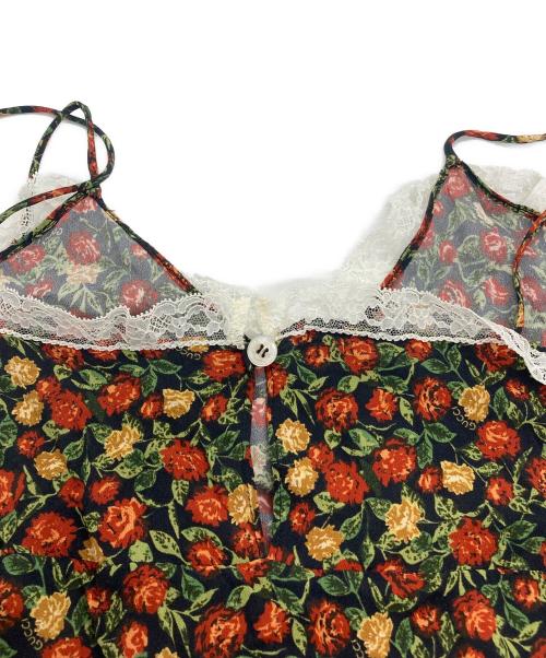 GUCCI（グッチ）GUCCI (グッチ) 花柄キャミソールブラウス レッド×グリーン×ブラック サイズ:40の古着・服飾アイテム