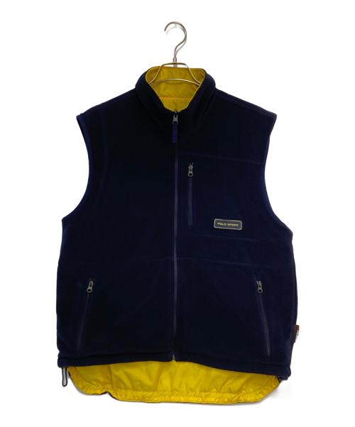 POLO SPORT（ポロスポーツ）POLO SPORT (ポロスポーツ) リバーシブル フリースベスト ネイビー×イエロー サイズ:Lの古着・服飾アイテム