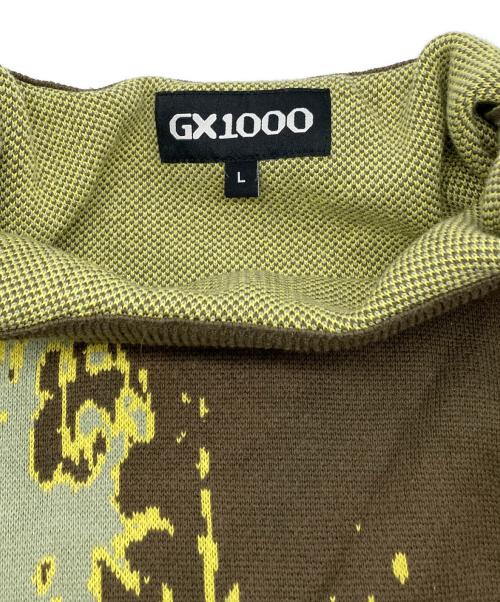 GX1000（ジーエックス）GX1000 (ジーエックス) クルーネックニット ブラウン×グレー×イエロー サイズ:Lの古着・服飾アイテム