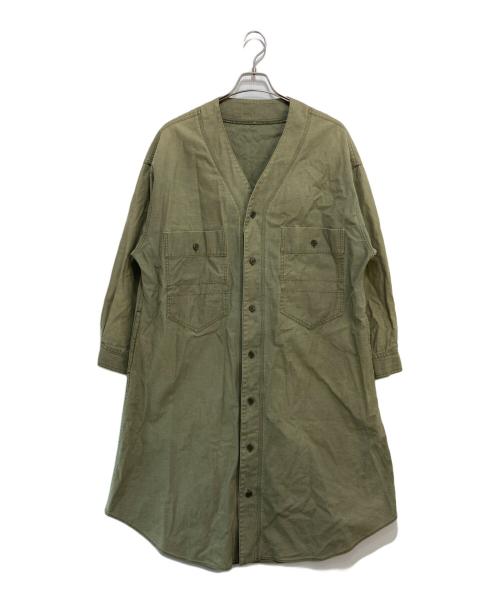 LIMI feu（リミフゥ）LIMI feu (リミフゥ) ノーカラーコート カーキ サイズ:Sの古着・服飾アイテム