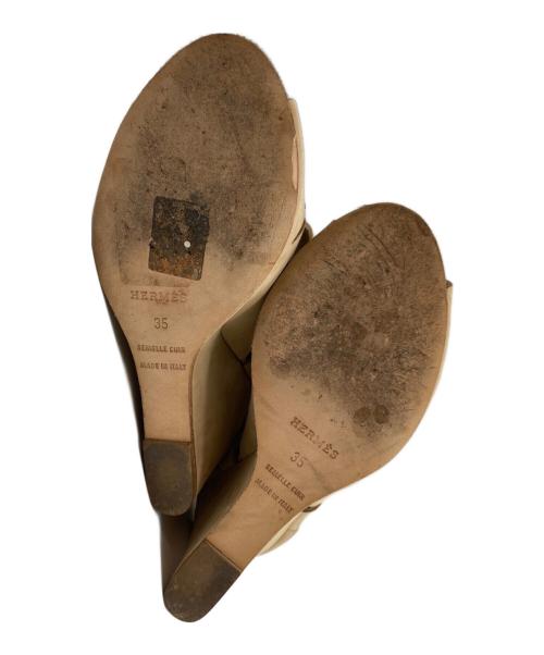 HERMES（エルメス）HERMES (エルメス) スエードブーツサンダル ベージュ サイズ:35の古着・服飾アイテム