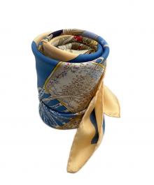 HERMES（エルメス）の古着「カレ90」｜ベージュ×ブルー