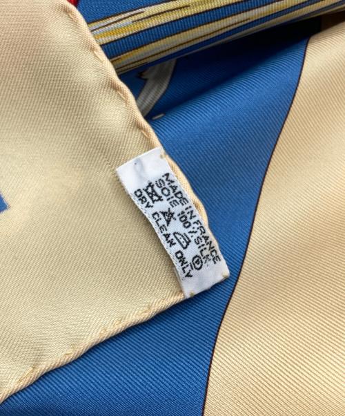HERMES（エルメス）HERMES (エルメス) カレ90 ベージュ×ブルー サイズ:87×87の古着・服飾アイテム
