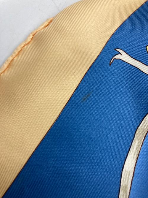 HERMES（エルメス）HERMES (エルメス) カレ90 ベージュ×ブルー サイズ:87×87の古着・服飾アイテム