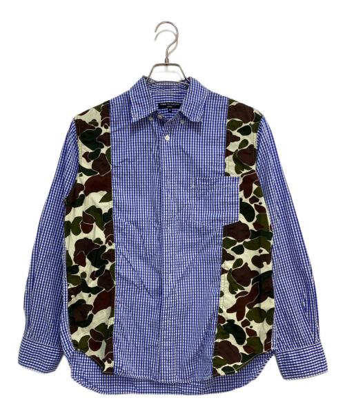 COMME des GARCONS HOMME（コムデギャルソン オム）COMME des GARCONS HOMME (コムデギャルソン オム) 迷彩切替チェックシャツ ブルー サイズ:Sの古着・服飾アイテム