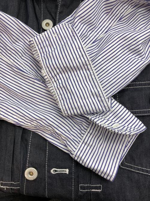 COMME des GARCONS HOMME（コムデギャルソン オム）COMME des GARCONS HOMME (コムデギャルソン オム) デニム切替ストライプシャツ ブルー サイズ:Sの古着・服飾アイテム