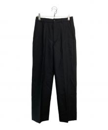 STEVEN ALAN（スティーブンアラン）の古着「ウール オックスフォード アウト ワンプリーツ スラックス」｜ブラック