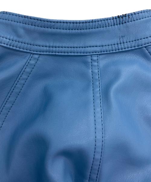 Ameri（アメリ）Ameri (アメリ) ROUND SHORT SYNTHETIC LEATHER JACKET スカイブルー サイズ:Fの古着・服飾アイテム